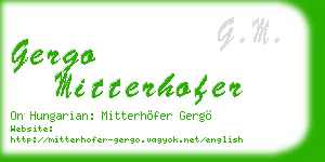 gergo mitterhofer business card